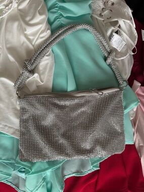 Silver Mesh Evening Shoulder Bag